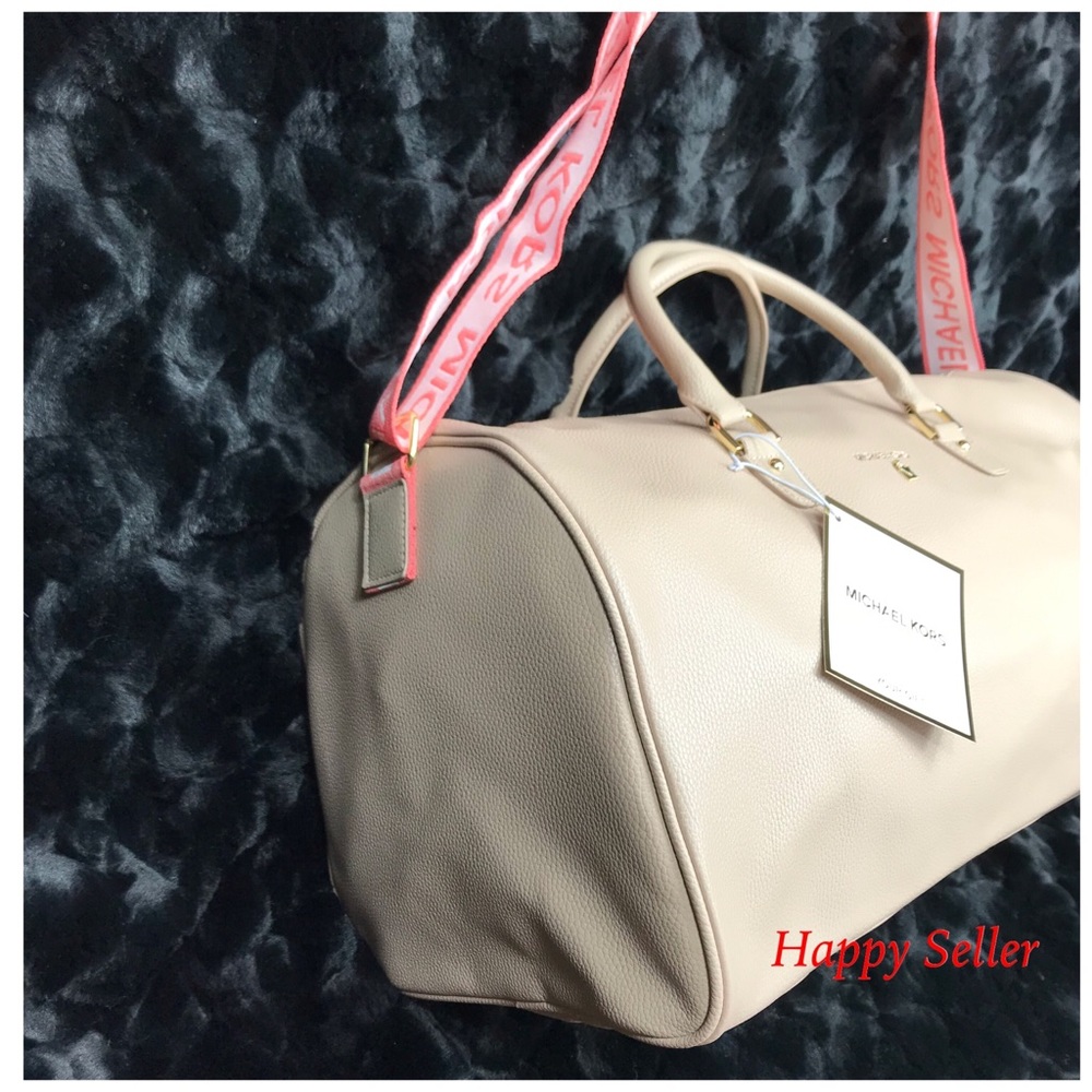 Michael Kors Duffle Bag Purse Tote Pink Rose Gold - Picture 5 of 8